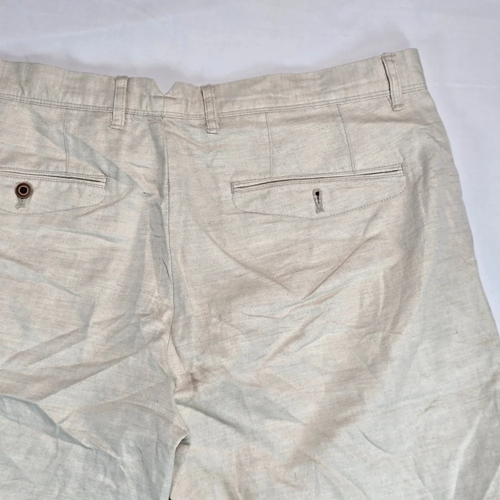 Gap‎ Mens 34 Stone Beige Linen Cotton Blend 10 Inch Inseam Shorts 228590-00